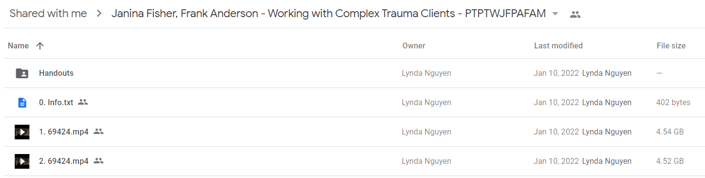 Janina Fisher & Frank Anderson - Working with Complex Trauma Clients2