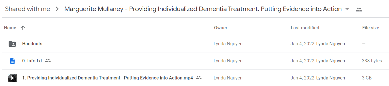 Marguerite Mullaney – Providing Individualized Dementia Treatment Putting Evidence into Action2
